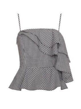 Intermix Black & White Gingham Ruffle Cami Top size small